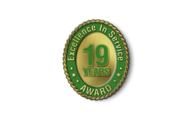 Excellence in Service - 19 Year Award